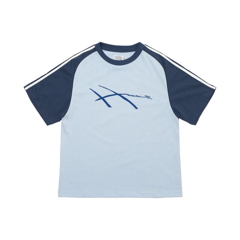 Hoddle Warped Jersey T-Shirt - Blue