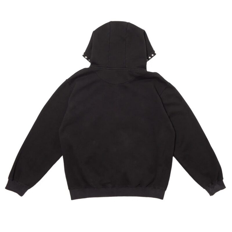 Hoddle Intarsia Script Zip-Up Hoodie - Black - Image 2