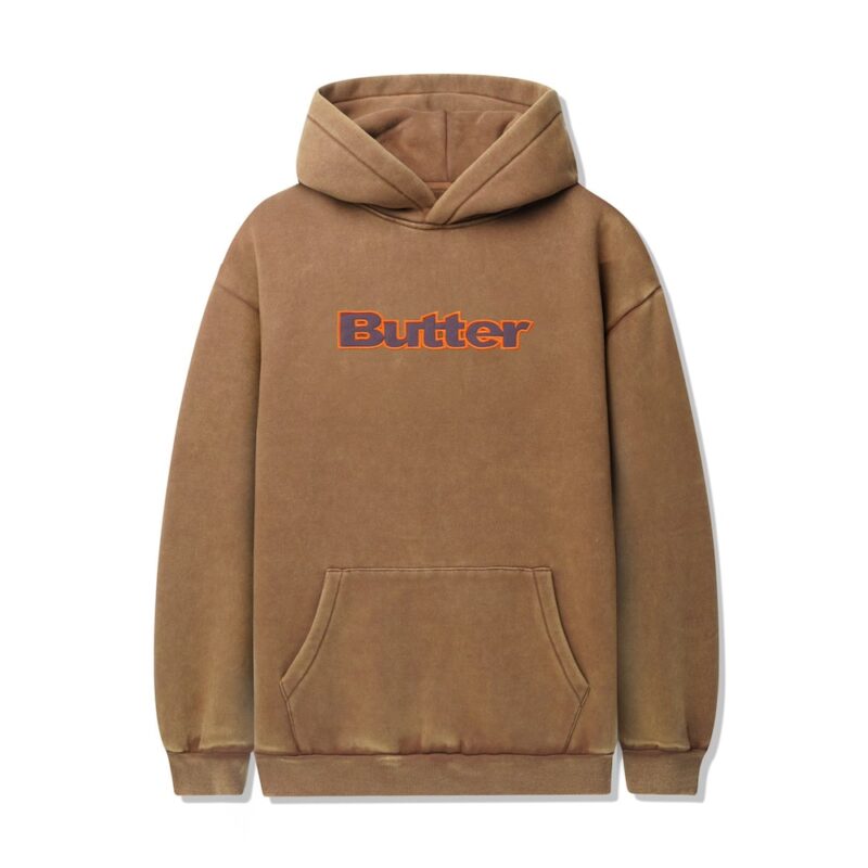 Butter Goods Nylon Logo Applique Hoodie - Brown