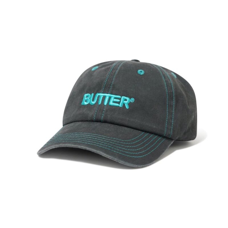 Butter Goods Rounded Logo 6 Panel Cap - Black