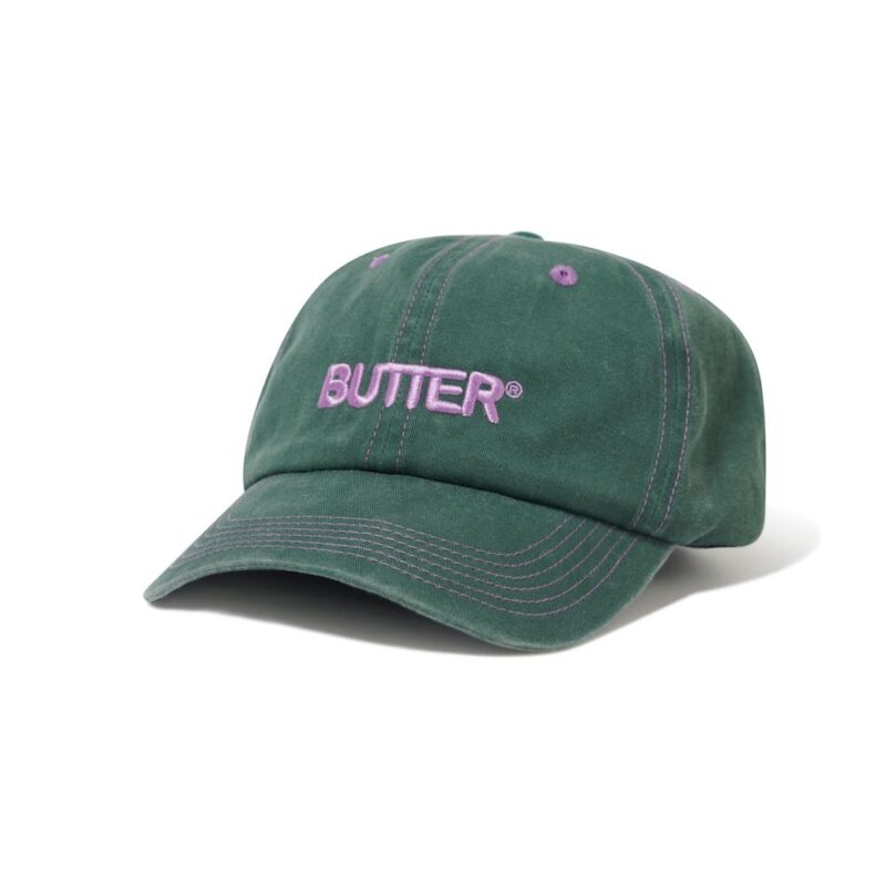 Butter Goods Rounded Logo 6 Panel Cap - Forest