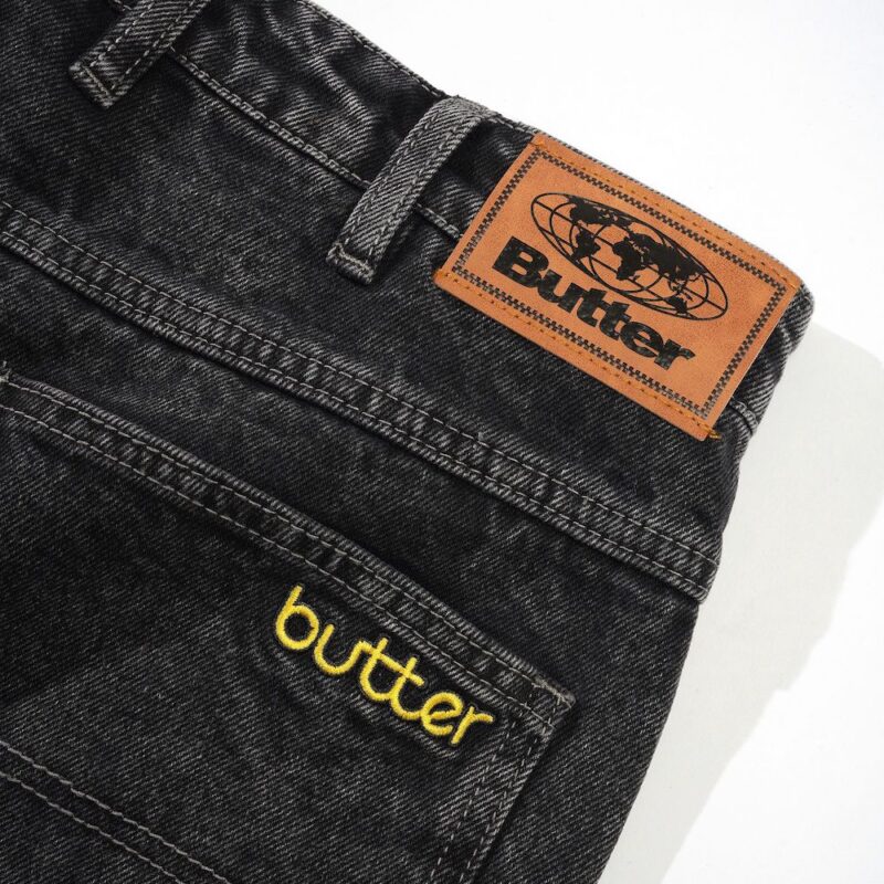 Butter Goods Alpine Denim Pants (RELAXED) - Distressed Black - Image 3