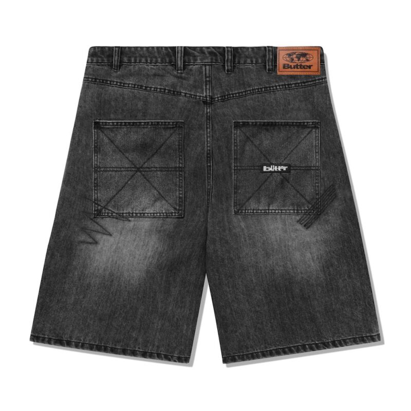 Butter Goods Stitch Denim Shorts (BAGGY) - Distressed Grey