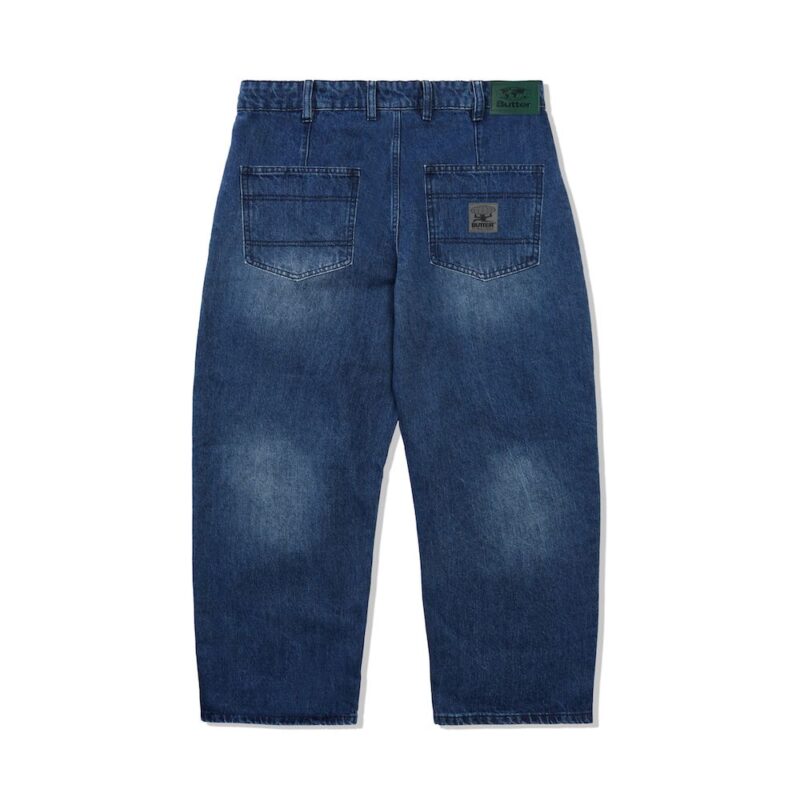 Butter Goods Wide Cut Denim Pants (BAGGY) - Washed Slub Blue