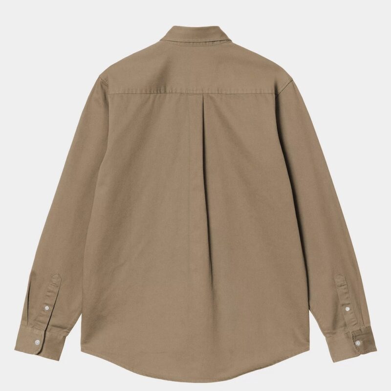 Carhartt WIP L/S Madison Hemd - Leather / White – Bild 2