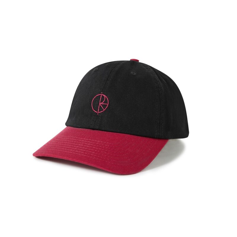 Polar Skate Co. Stroke Logo Sai Cap - Black / Redcurrant