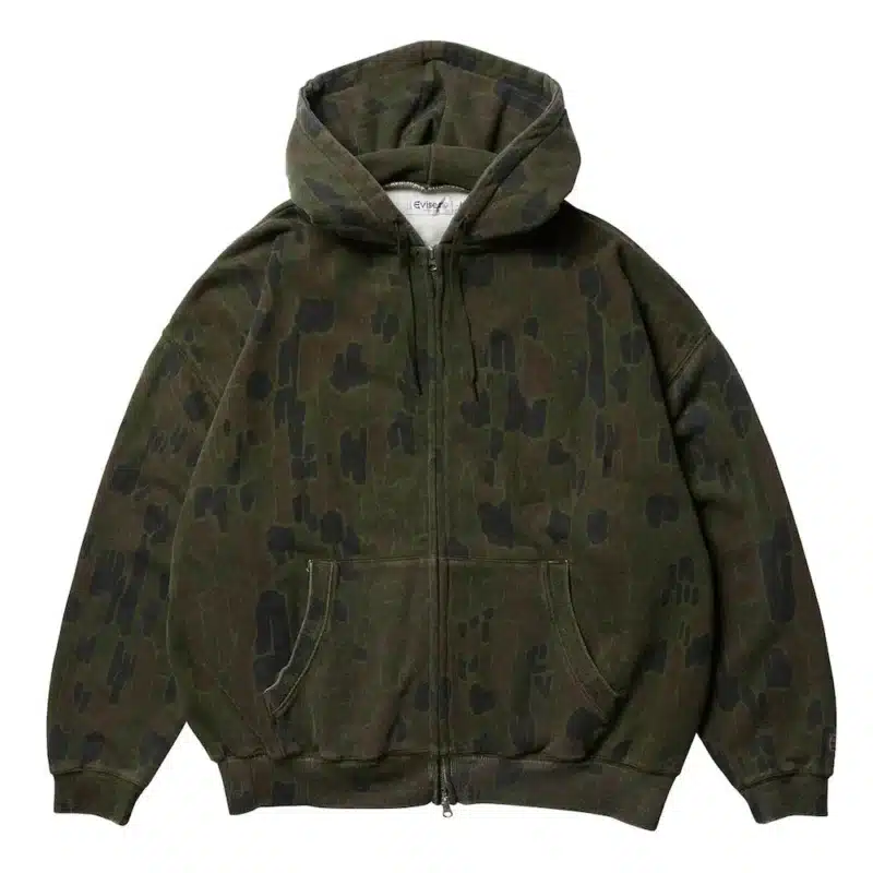 Evisen Dukuro Camo Zip Hoodie - Olive - Image 2