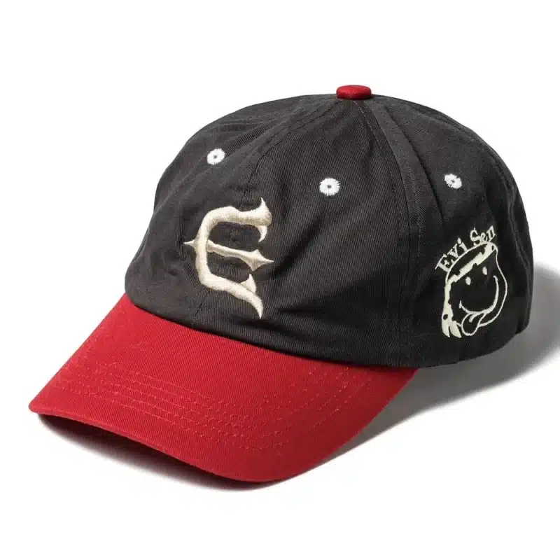 Evisen One Up 6 Panel Cap - Dark Grey / Red