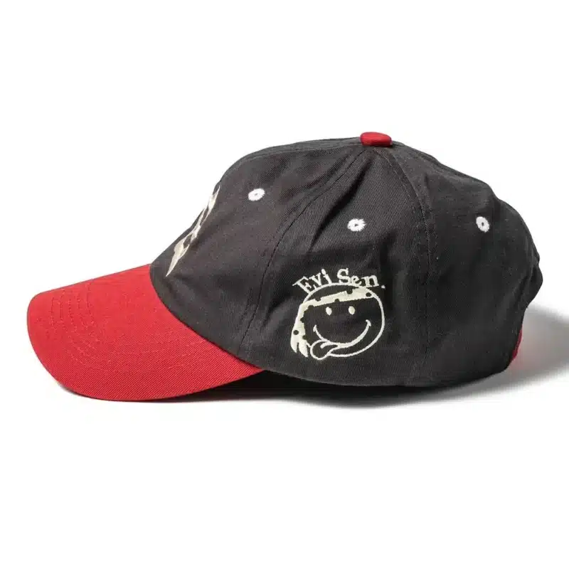 Evisen One Up 6 Panel Cap - Dark Grey / Red - Image 2