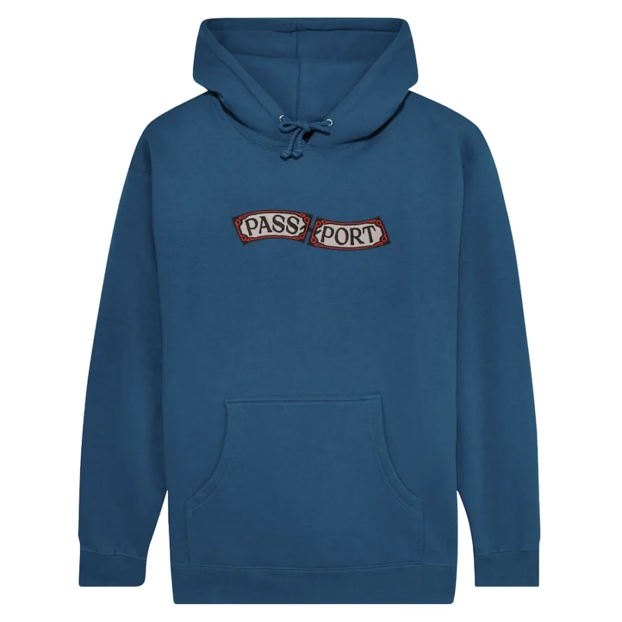 Pass Port Red Flag Hoodie - Harbour Blue