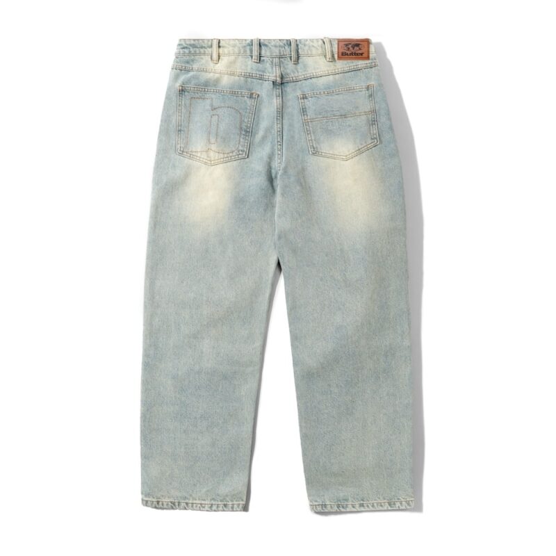 Butter Goods Ace Denim Hose (Relaxed) - Distressed Light Blue