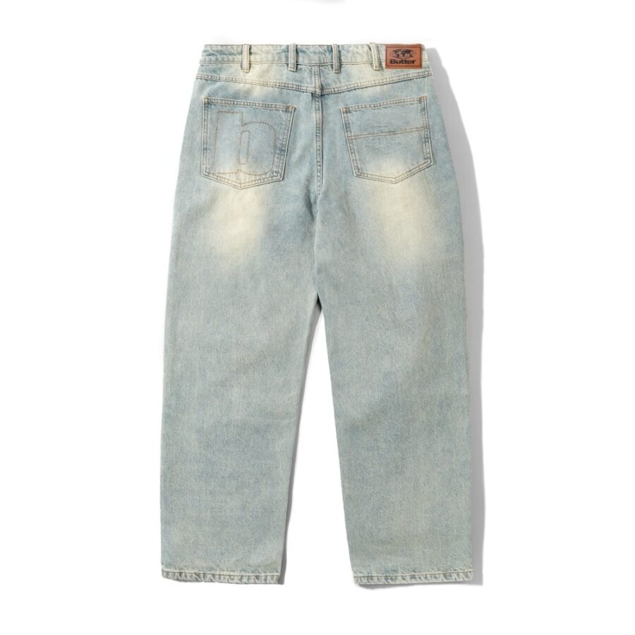 Butter Goods Ace Denim Hose (Relaxed) - Distressed Light Blue