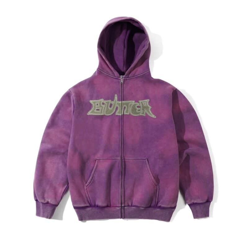 Butter Goods Encounter Zip-Thru Hoodie - Washed Purple