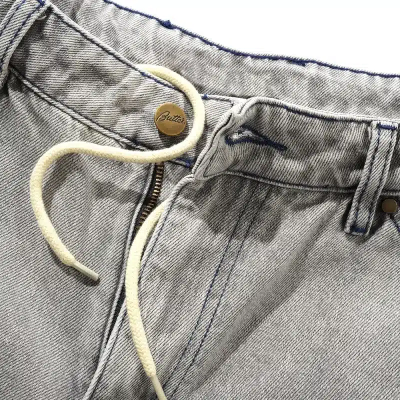Butter Goods Encounter Denim Shorts (Baggy) - Washed Soft Grey – Bild 3