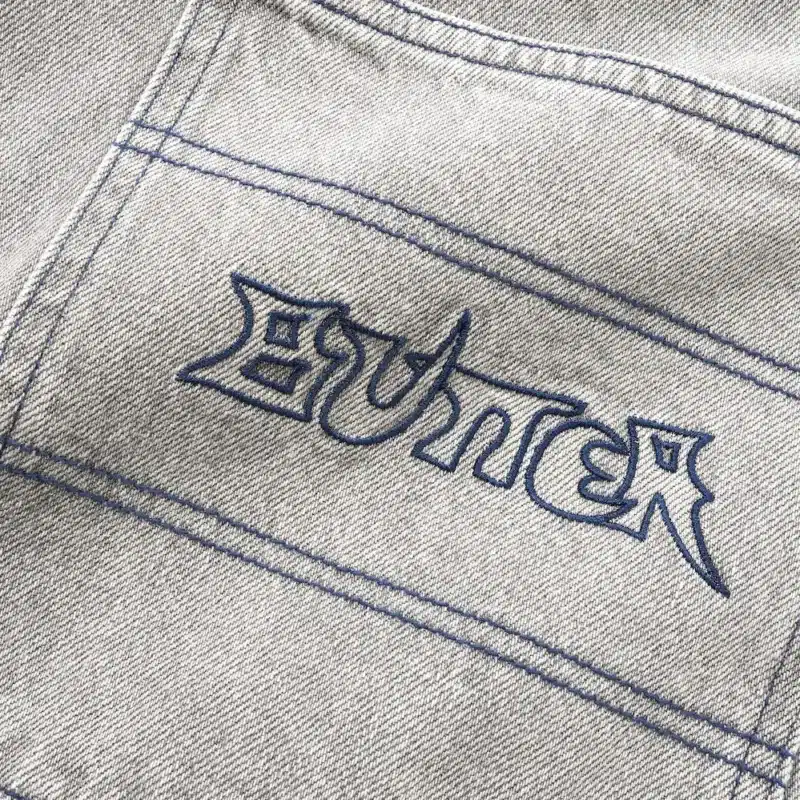 Butter Goods Encounter Denim Shorts (Baggy) - Washed Soft Grey – Bild 5