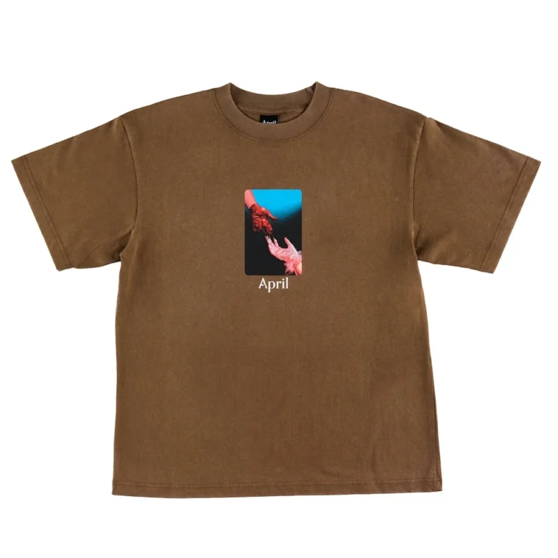 April Material T-Shirt - Washed Brown