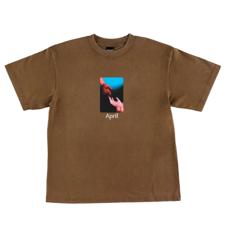 April Material T-Shirt - Washed Brown