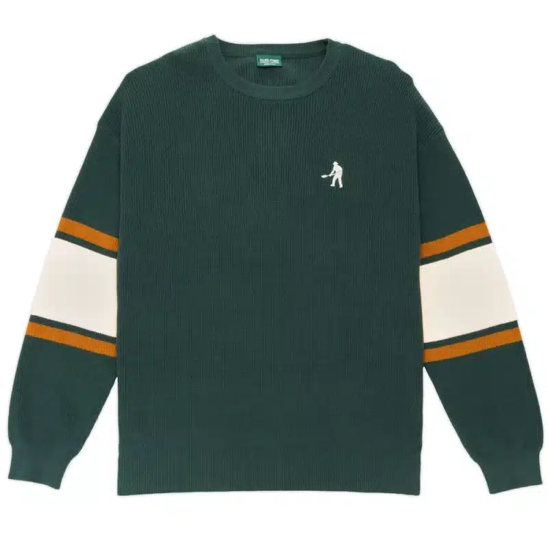 Pass Port Organic Cotton Stripe Knit Sweater - Dark Green