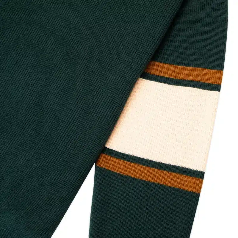 Pass Port Organic Cotton Stripe Knit Sweater - Dark Green - Image 3