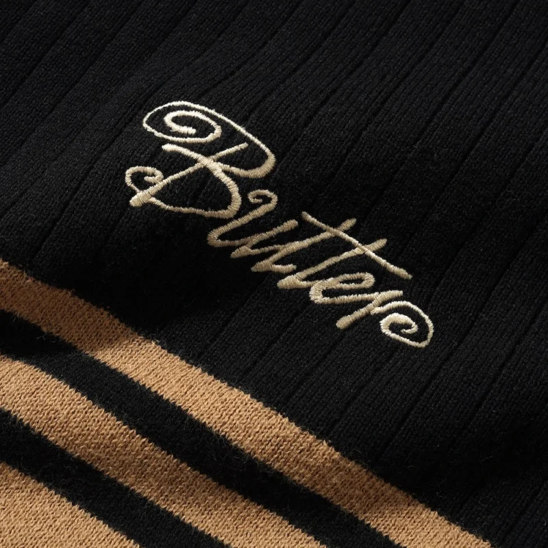 Butter Goods Crest Knit Sweater - Black - Image 2