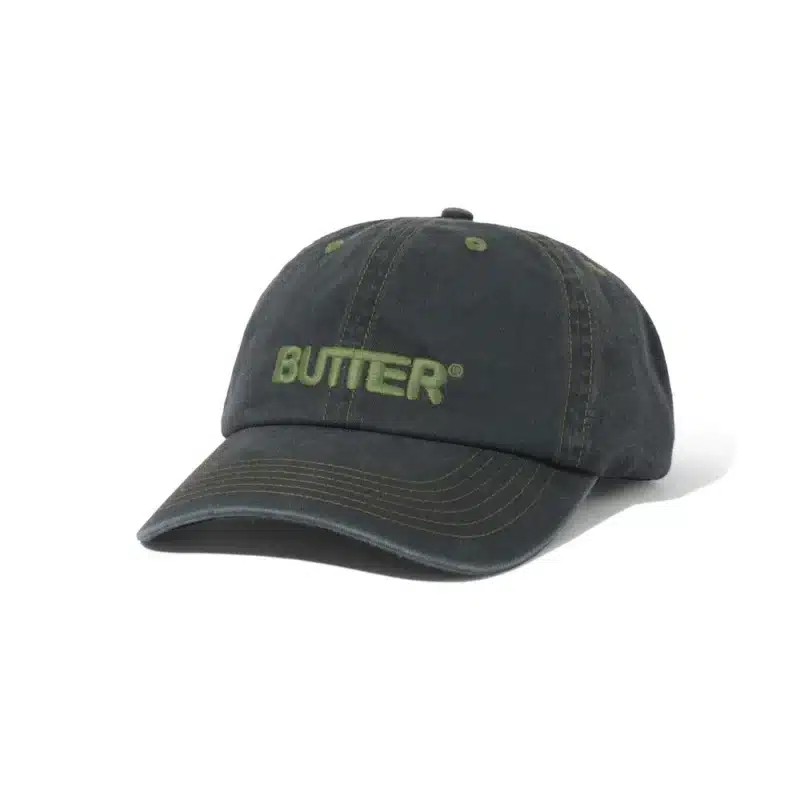 Butter Goods Rounded Logo 6 Panel Cap - Washes Black