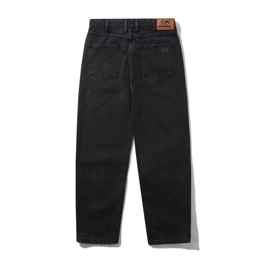 Butter Goods Straight Leg Denim Hose - Washed Black