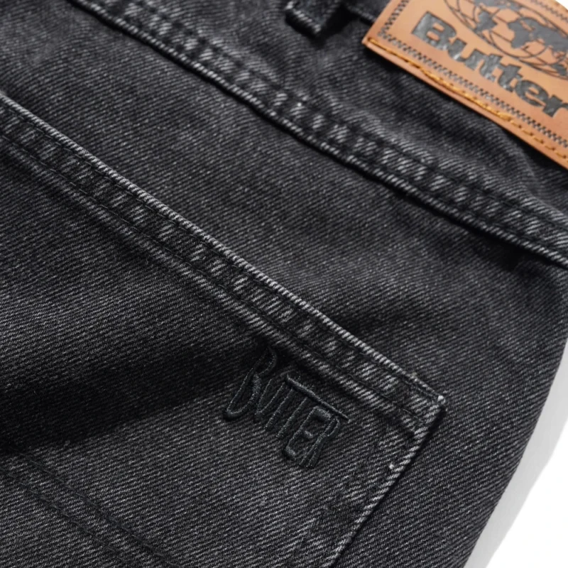 Butter Goods Straight Leg Denim Hose - Washed Black – Bild 5