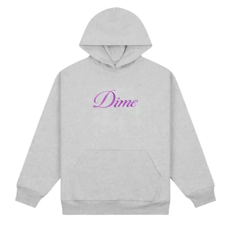Dime MTL Cursive Hoodie - Heather Grey