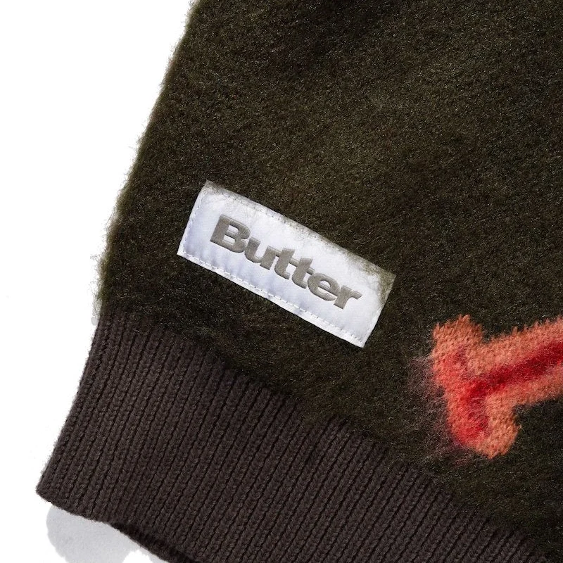 Butter Goods Beetle Zip-Thru Knit Sweater - Olive – Bild 2