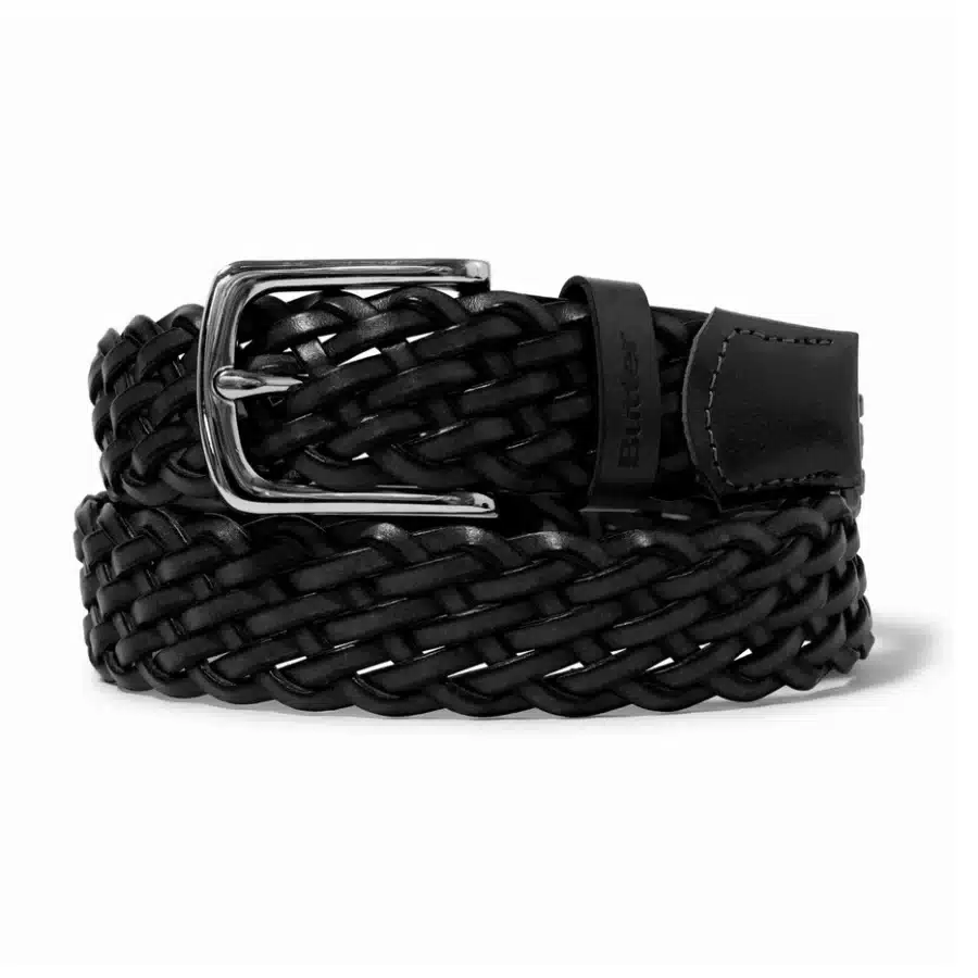 Butter Goods Leather Braided Gürtel - Black