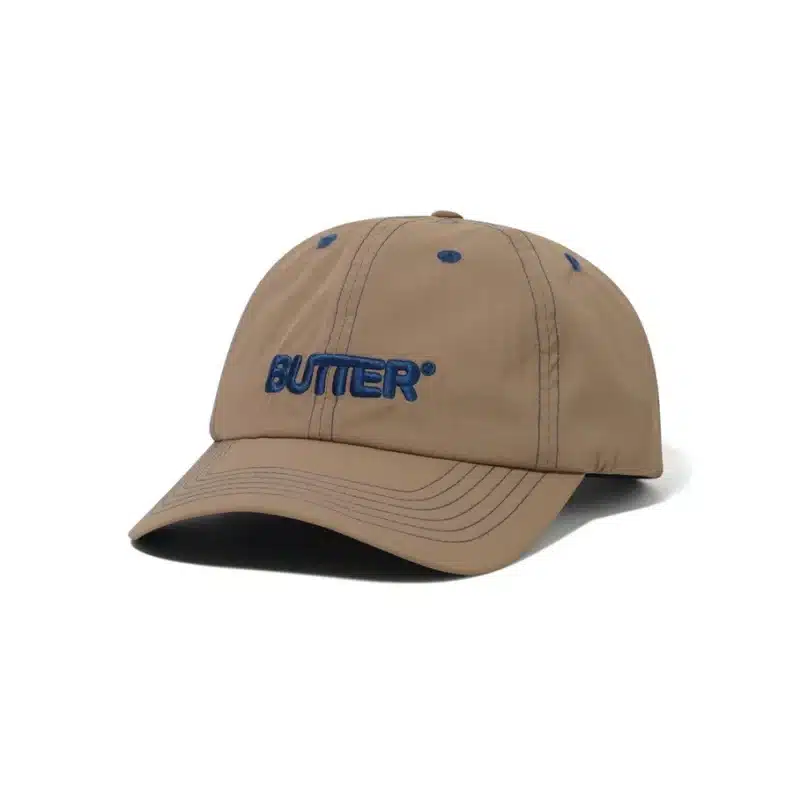 Butter Goods Nylon Rounded Logo 6 Panel Cap - Sand