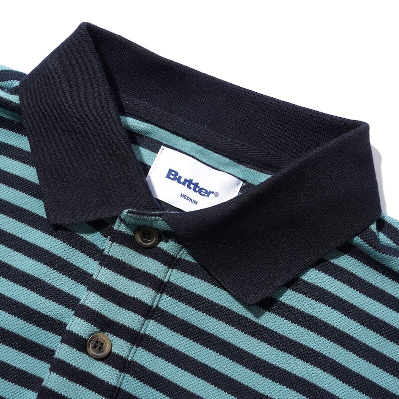Butter Goods Stripe Polohemd - Navy / Marine - Image 2