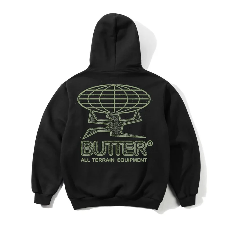 Butter Goods Terrain Pullover Hoodie - Washed Black