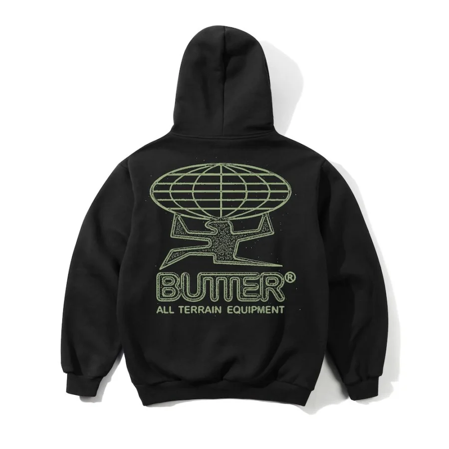 Butter Goods Terrain Pullover Hoodie - Washed Black