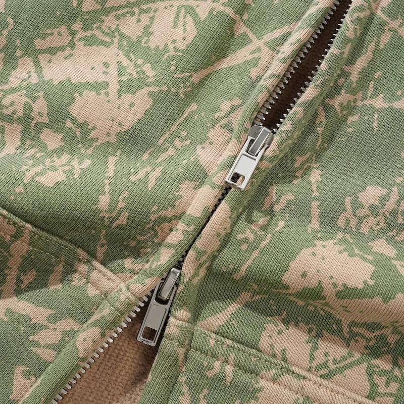 Butter Goods Woods Camo Zip-Thru Hoodie - Washed Sage – Bild 4