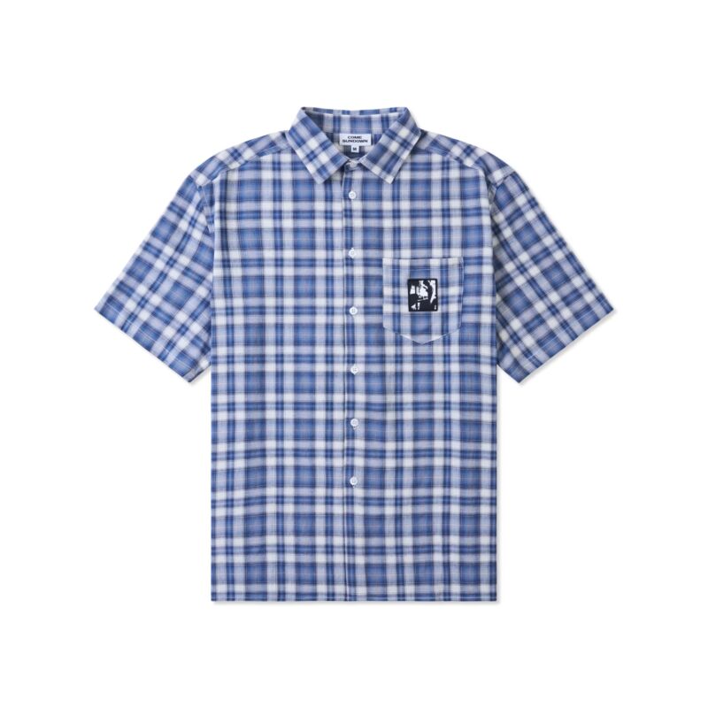 Come Sundown Brain Power Plaid Hemd - Blue
