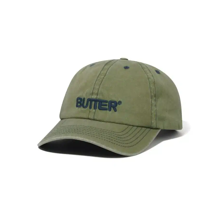 Butter Goods Rounded Logo 6 Panel Cap - Washed Pear