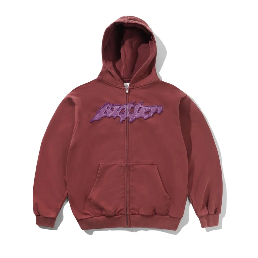 Butter Goods Amplify Zip-Thru Hoodie - Washed Russet