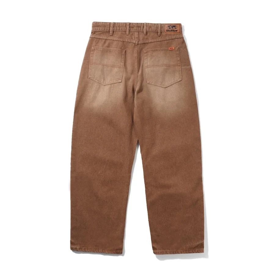 Butter Goods Relaxed Denim Hose (Relaxed) - Distressed Brown
