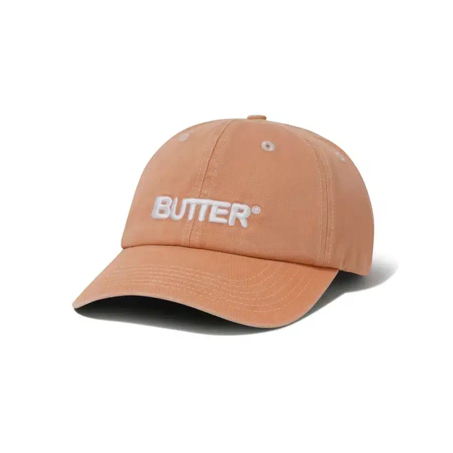 Butter Goods Rounded Logo 6 Panel Cap - Washed Orange