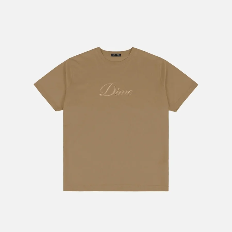 Dime Cursive T-Shirt - Tan