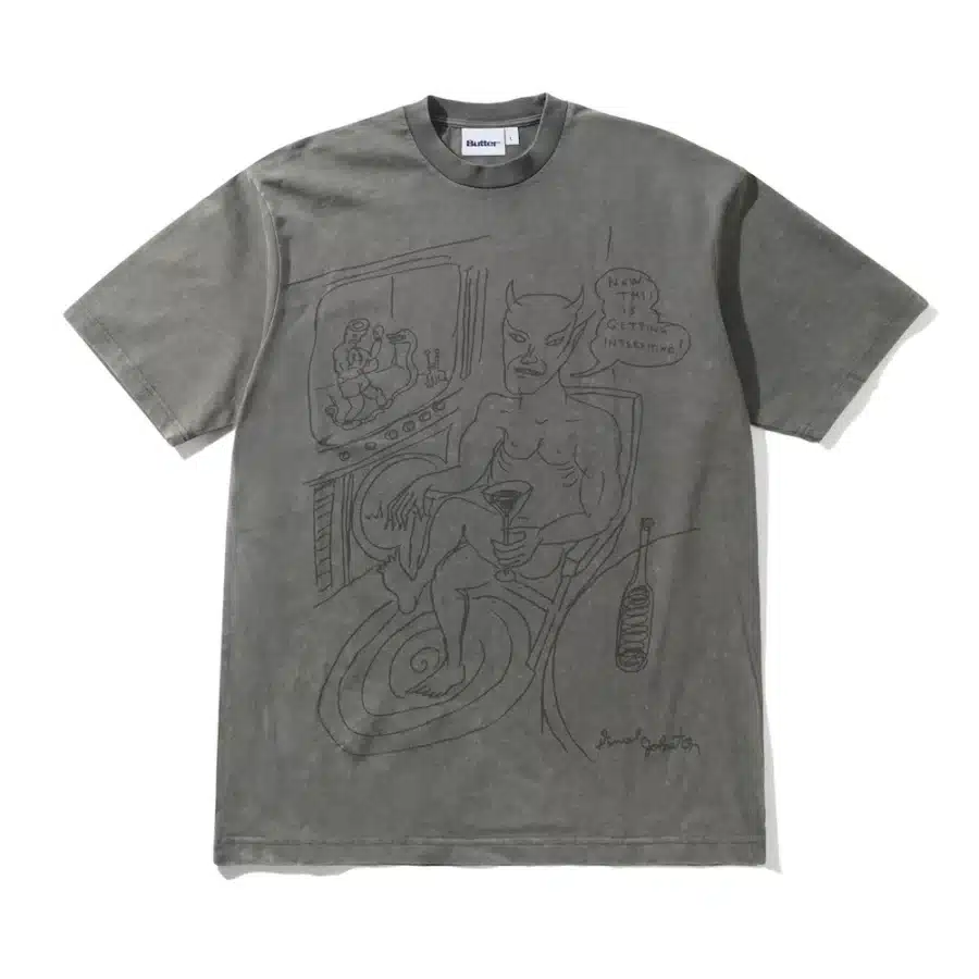 Butter x Daniel Johnston Satan T-Shirt - Black Acid