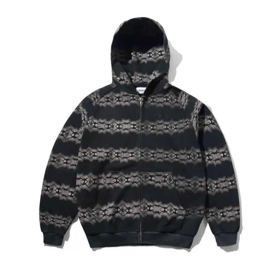 Butter Goods Faded Waffle Zip-Thru Hood - Washed Black